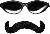 Lunettes et moustache de détective