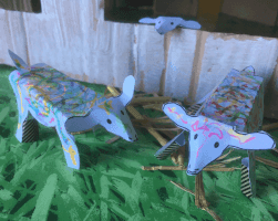 Des moutons en papier plié