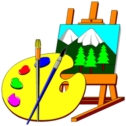 Palette et peinture de montagne